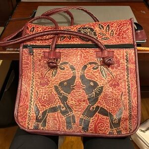 Women’s leather tote bag purchased in Africa